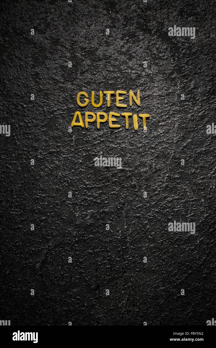 Blackboard: Guten Appetit Stock Photo