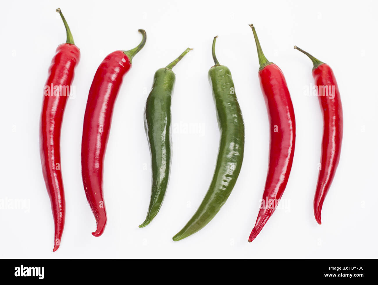 Red and green chili pepper Stock Photo
