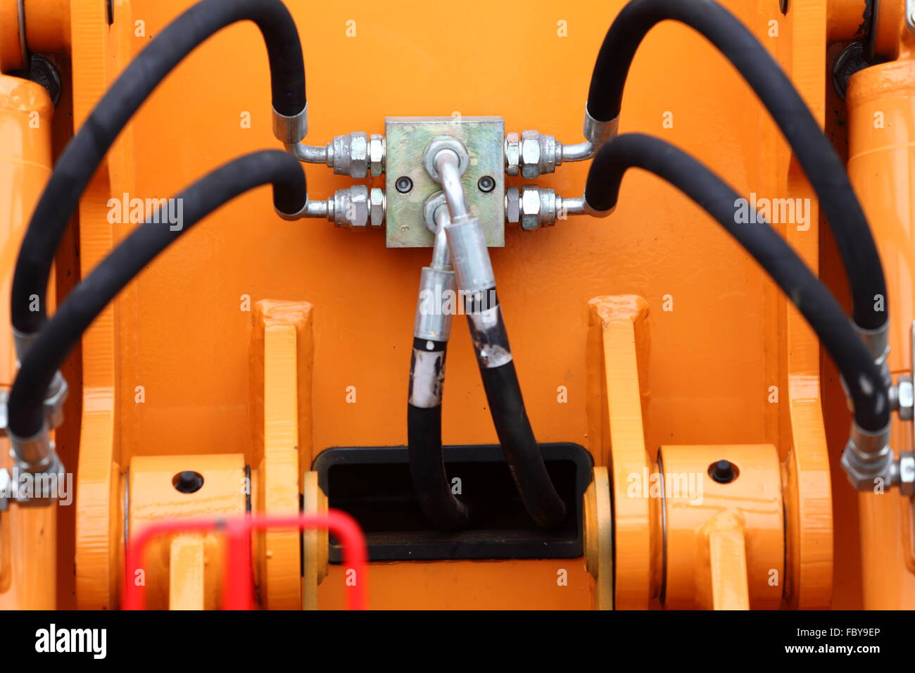 Multiple Black Hydraulic Hoses on an Excavator Stock Photo Alamy