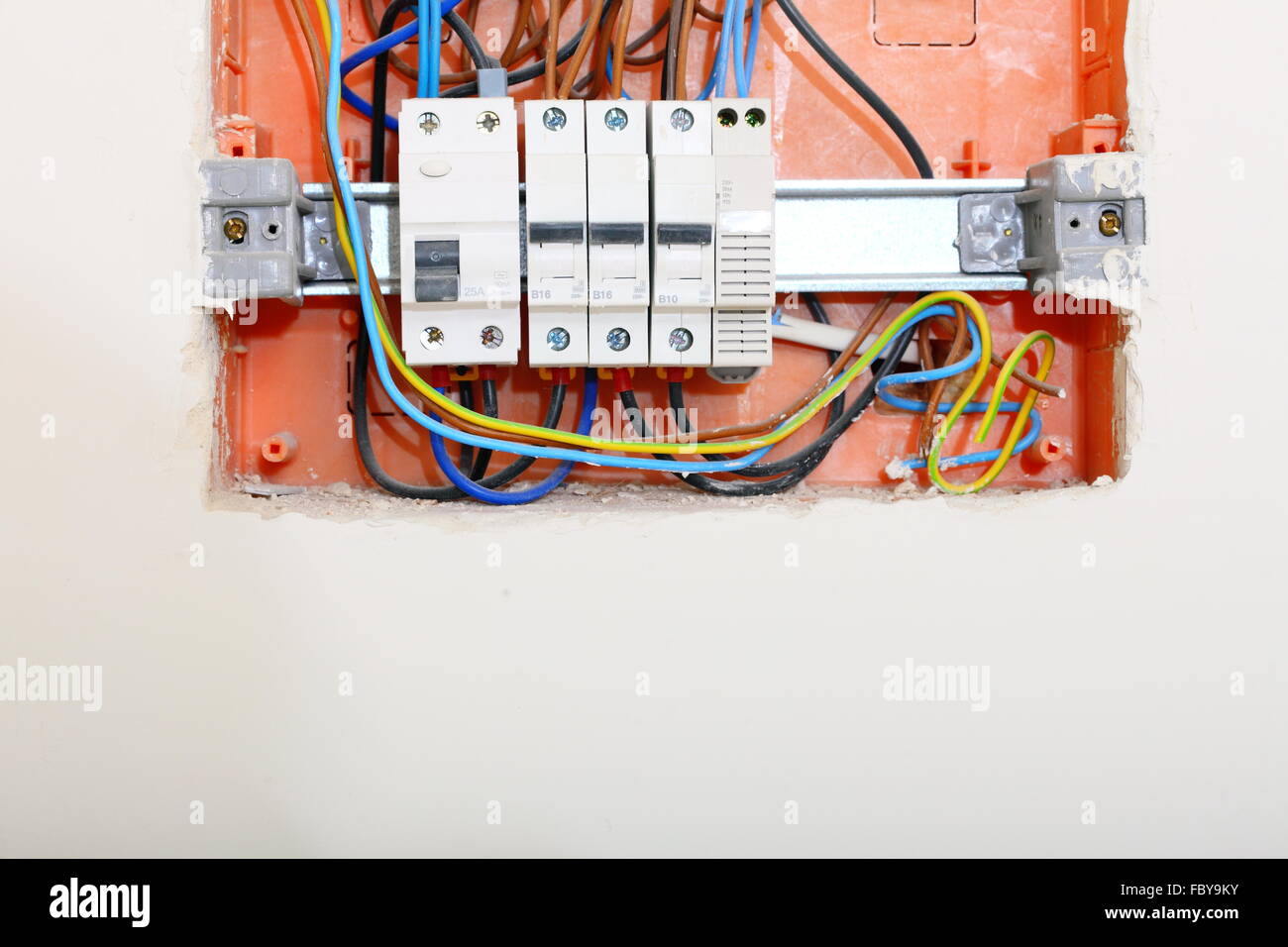 Electrical panel box with fuses and contactors Stock Photo Alamy