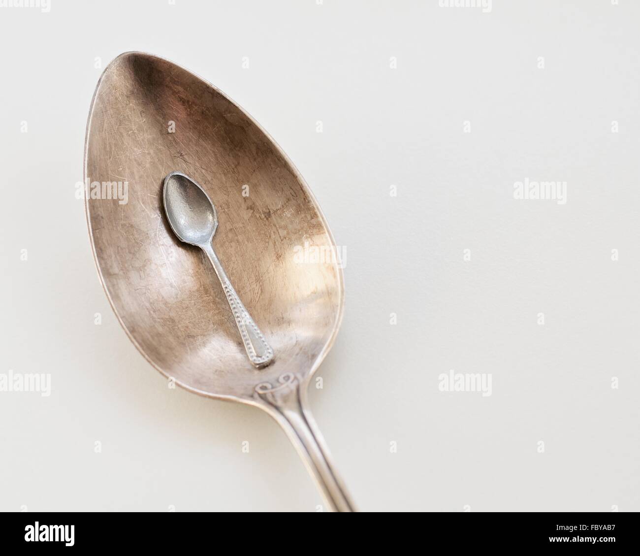 Small Spoon, big Spoon Stock Photo