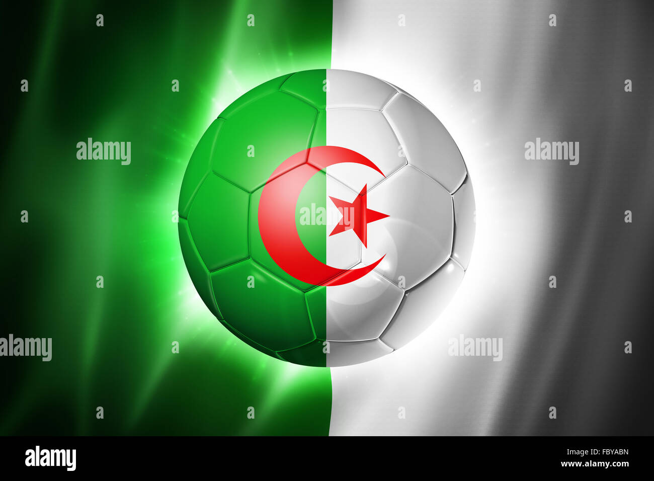 Soccer football ball with Algeria flag Stock Photo