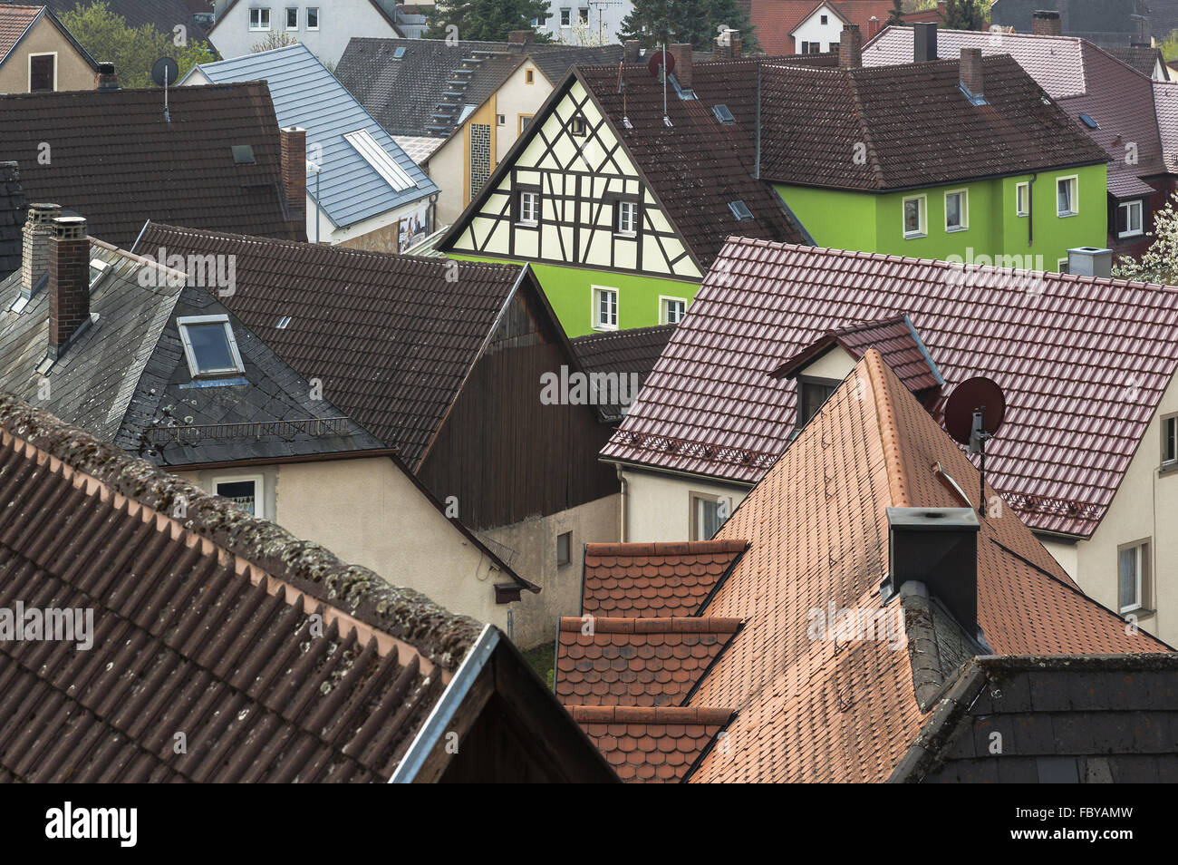 Roofs of Goessweinstein Stock Photo