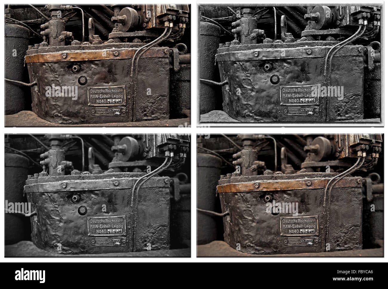 Steam Locomotive Collage Stock Photo