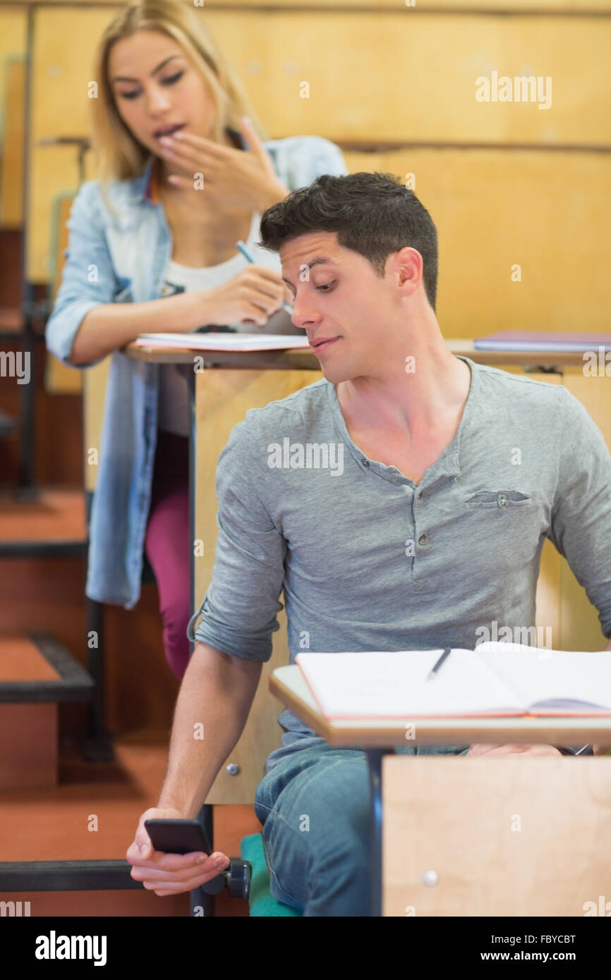 Cheating students during exam Stock Photo