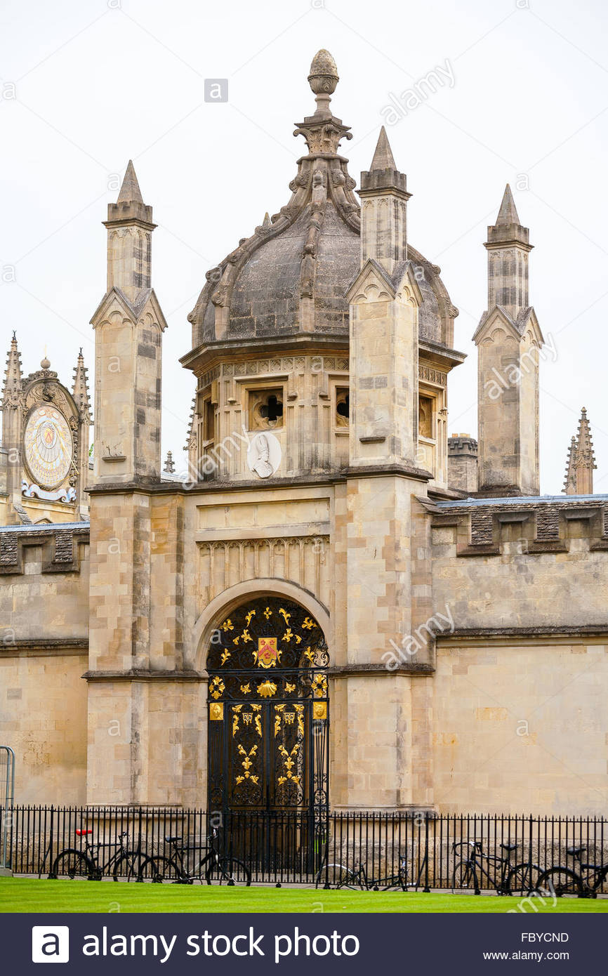 Oxford University College Entrance Tower Stock Photos & Oxford