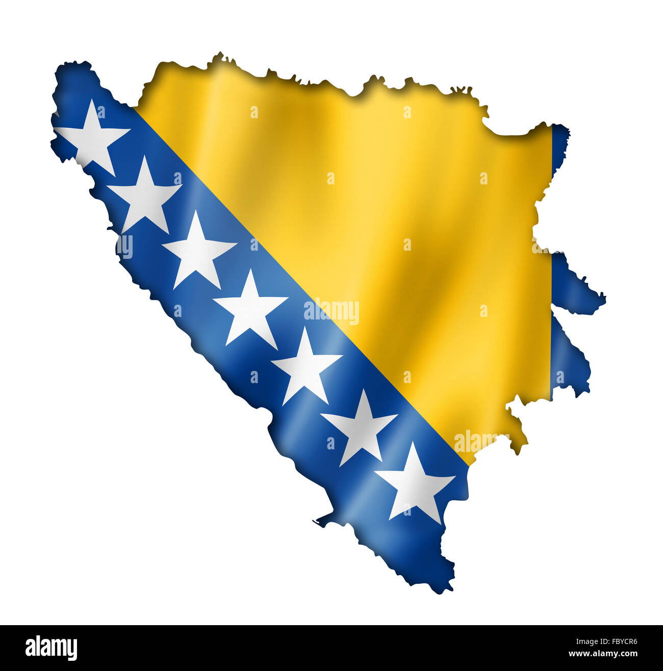 Bosnia and Herzegovinan flag map Stock Photo