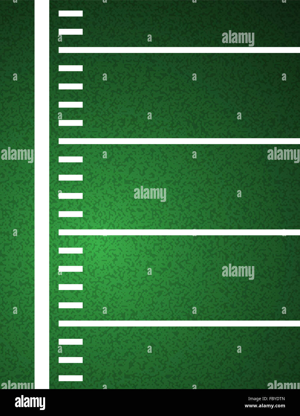 An American Football field sideline and yardline textured field