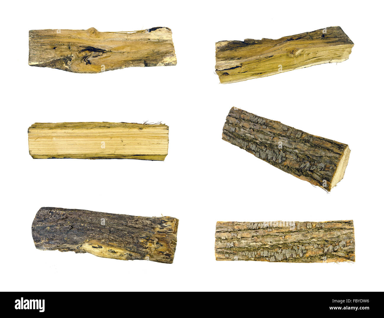 six images of logs Stock Photo