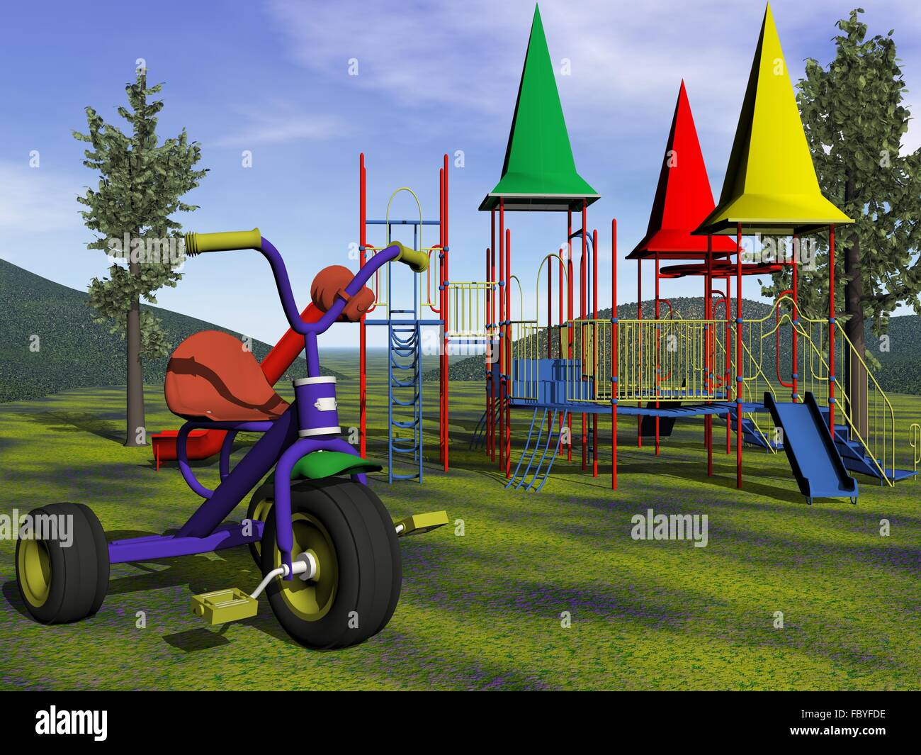 Playground 3d hi-res stock photography and images - Alamy