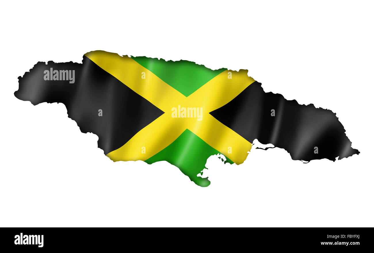 Jamaican Map And Flag