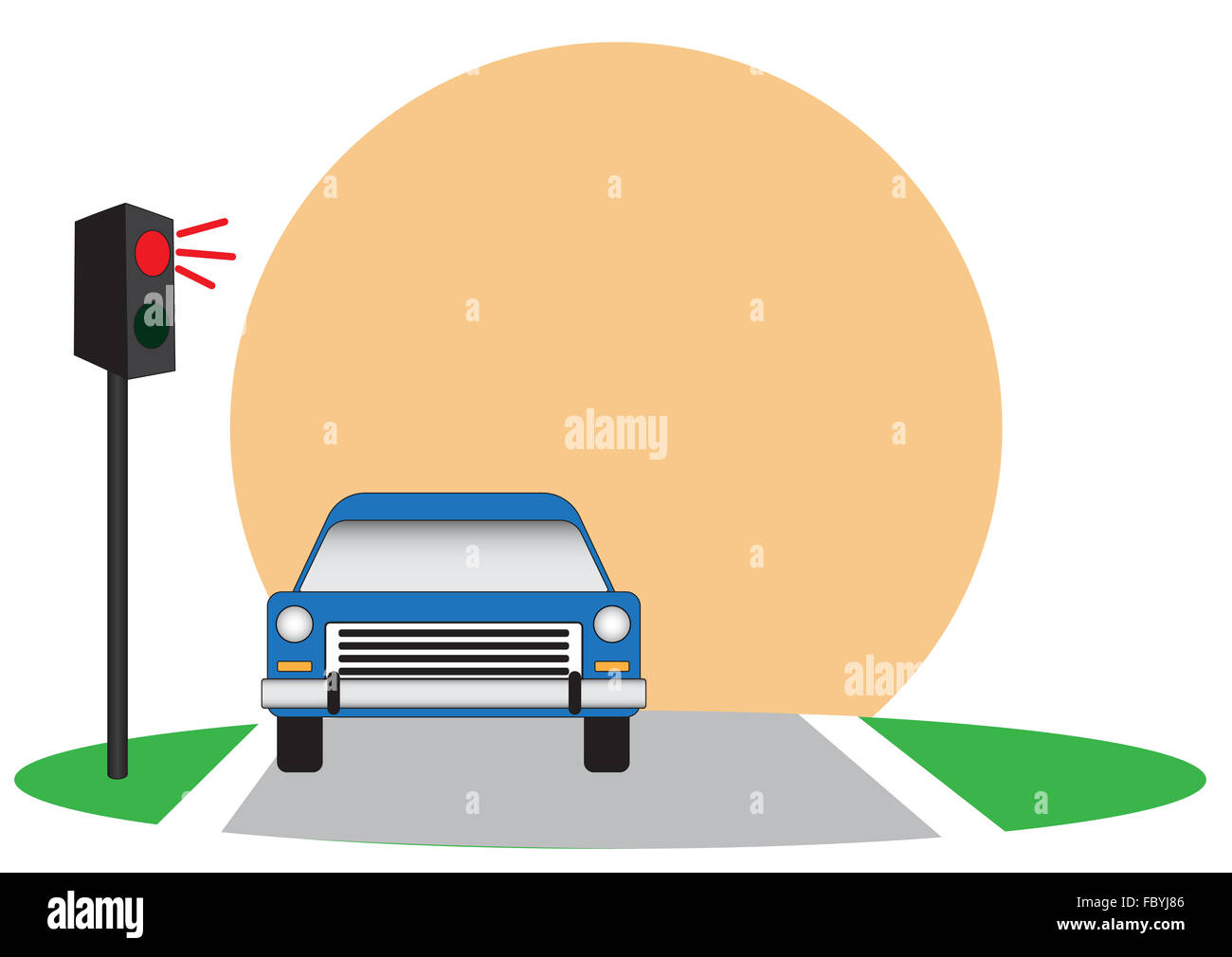 Traffic Lights And Car Stock Photo Alamy