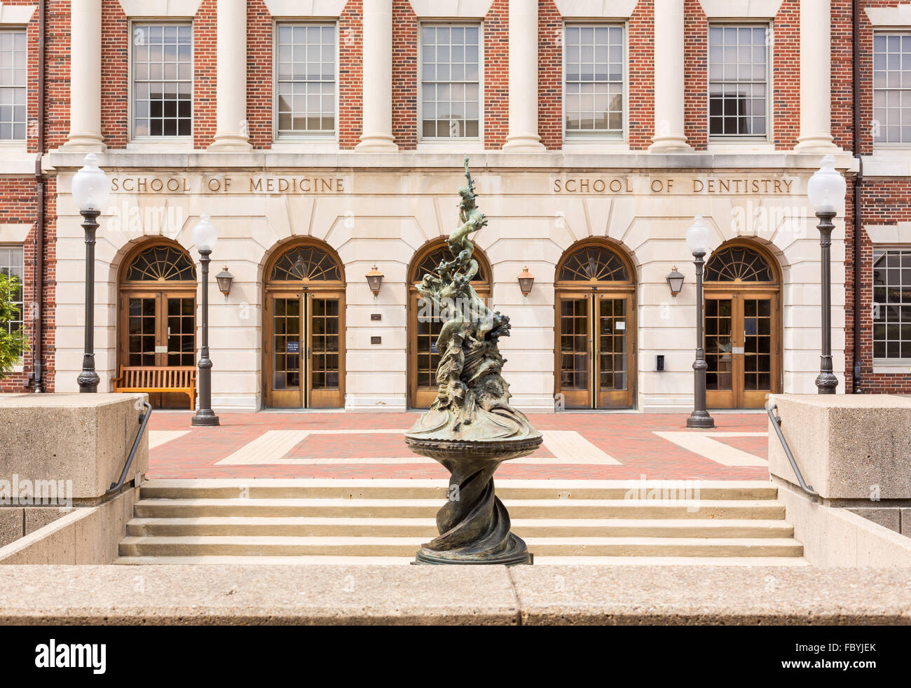 Entrance to University medical school Stock Photo Alamy
