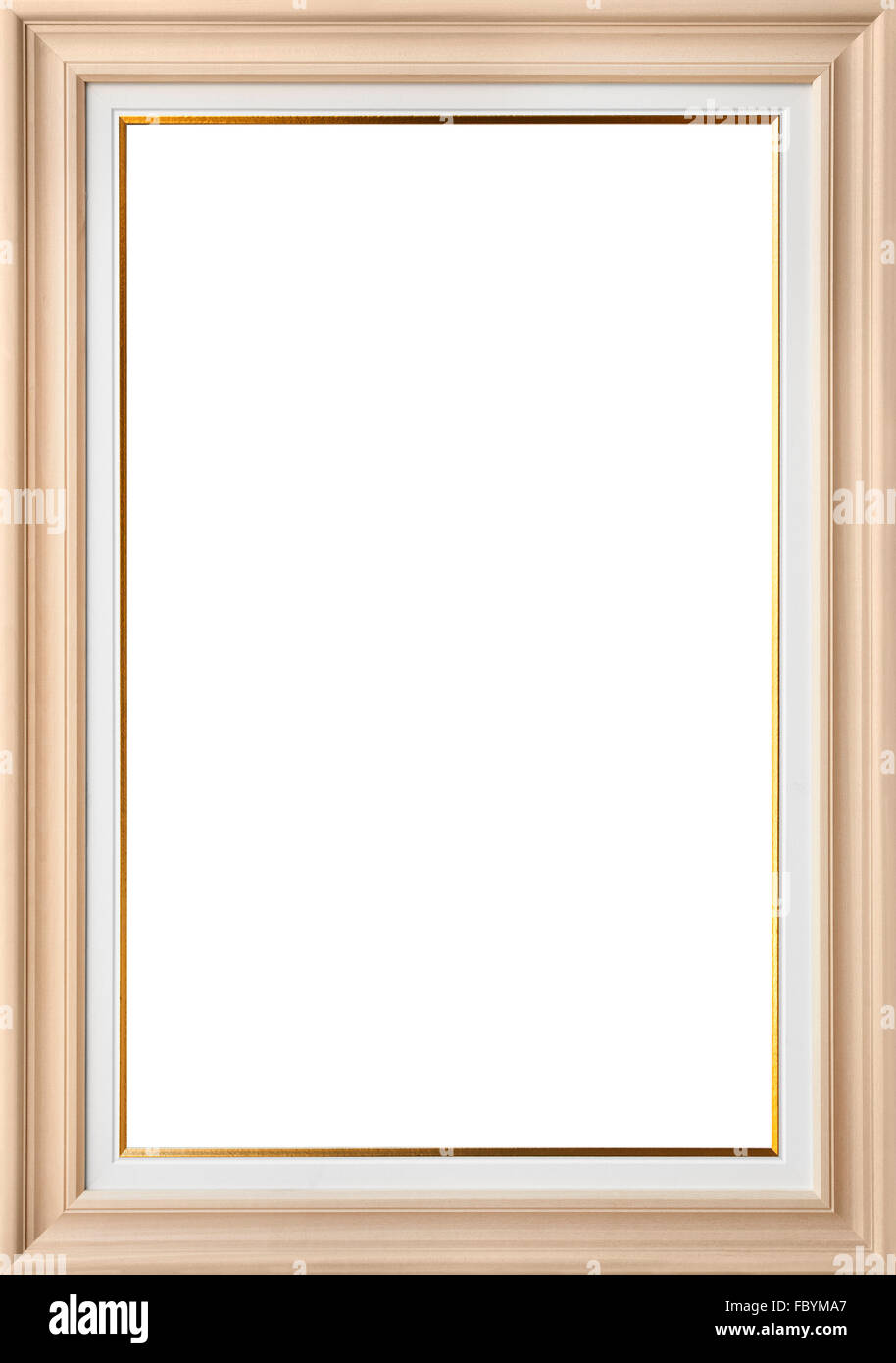 White painter canvas in wooden frame isolated on white with clipping path Stock Photo