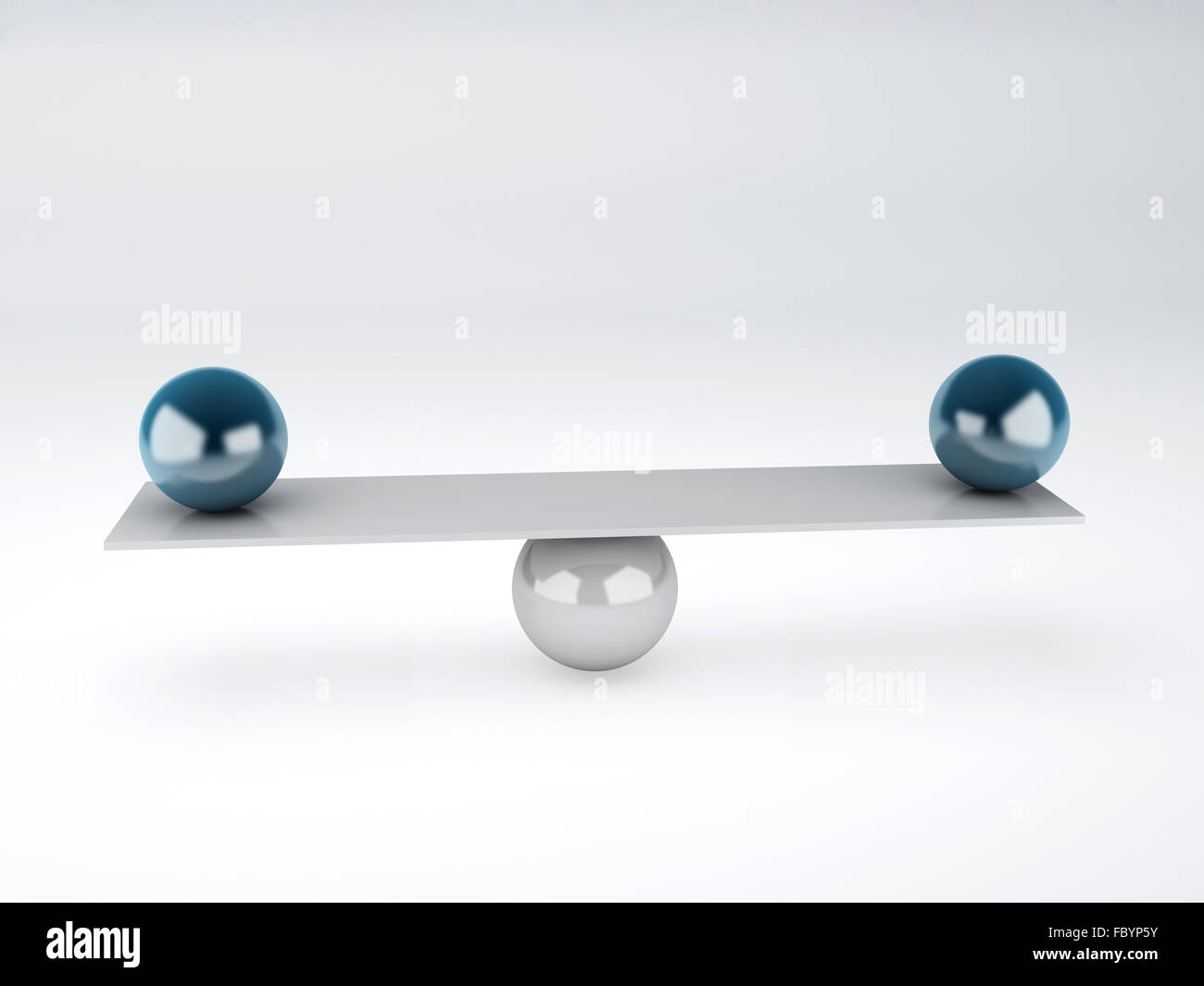 blue spheres in equilibrium. Balance concept. isol Stock Photo - Alamy