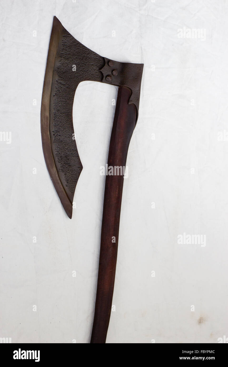 Weapon medieval axe Stock Photo - Alamy