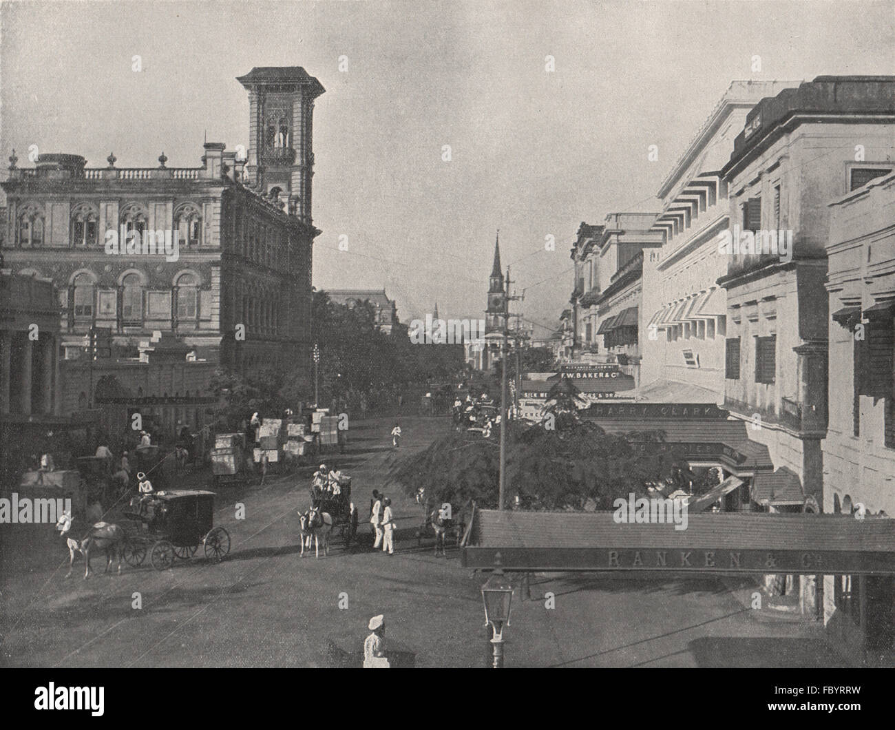 CALCUTTA (KOLKATA) . Court-House Street. India, antique print 1895 ...