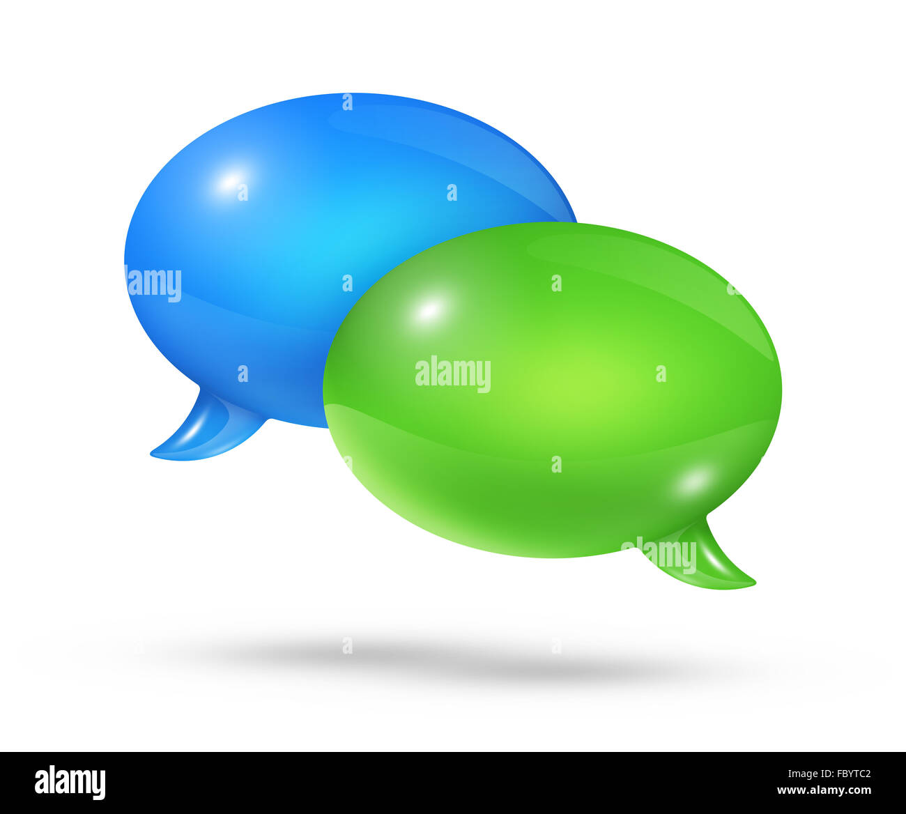 Blue and green speech bubbles Stock Photo Alamy