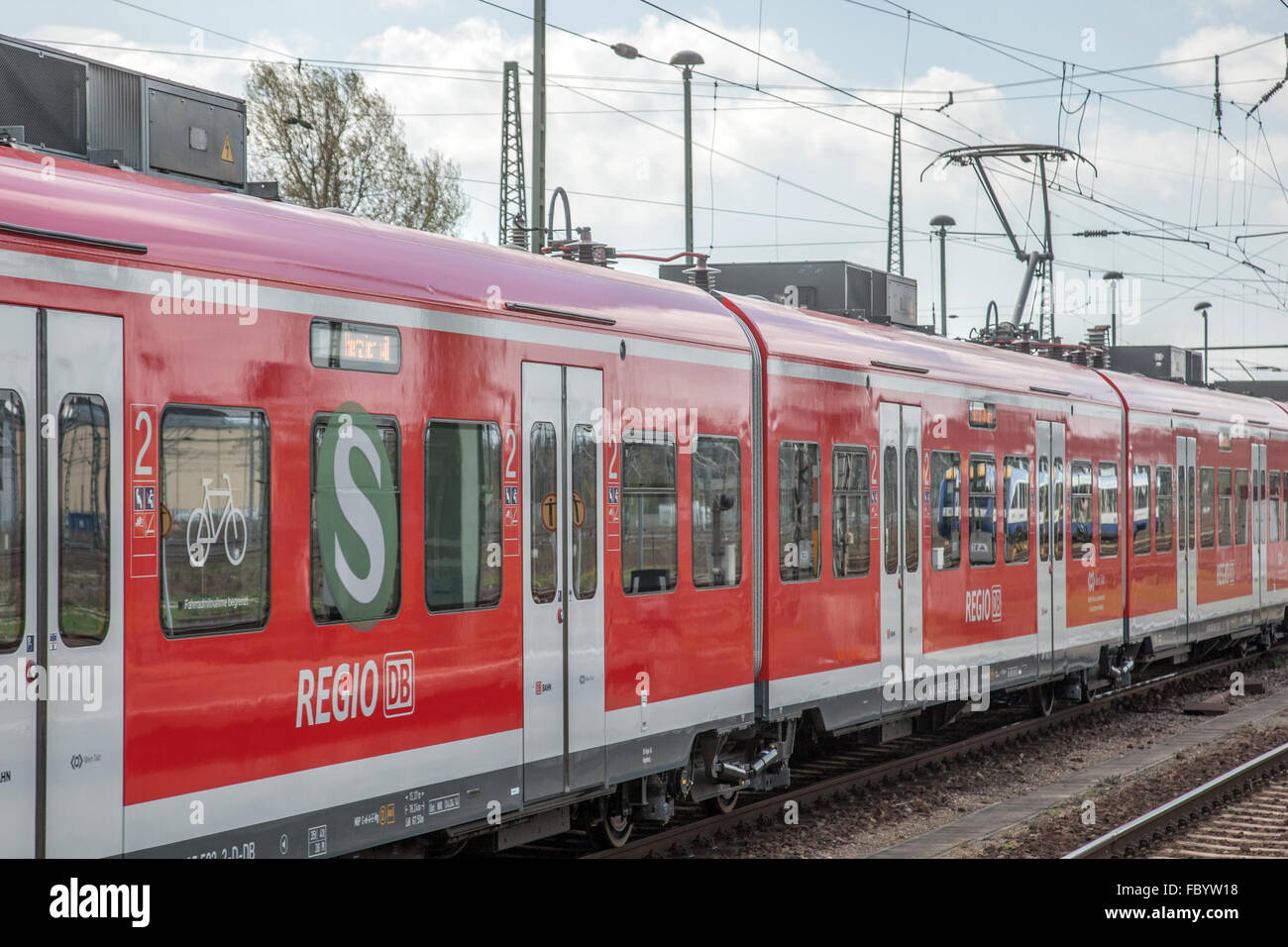 Train of S-Bahn Mittelelbe in Magdeburg Stock Photo