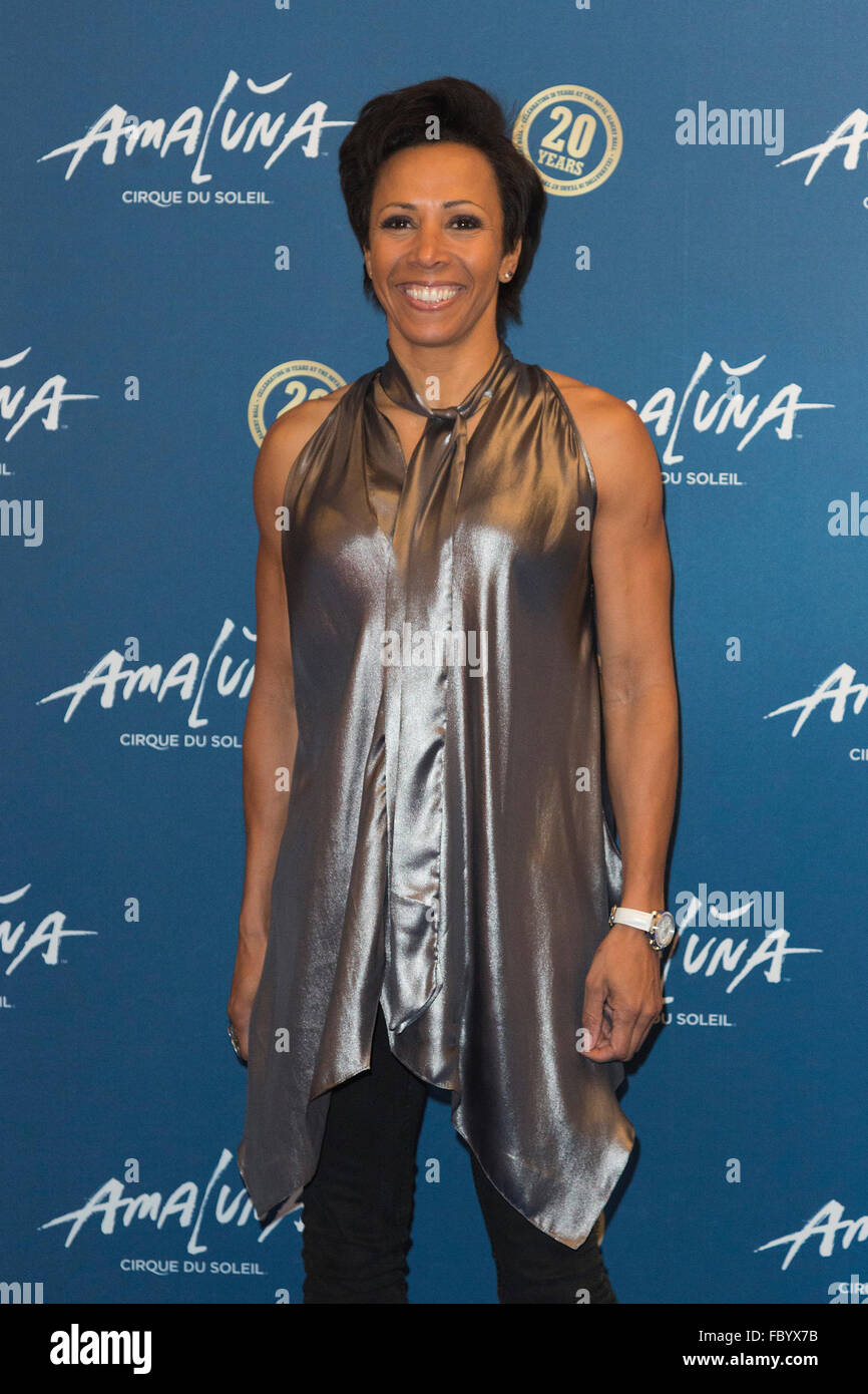 London, UK. 19 January 2016. Dame Kelly Holmes. Celebrities arrive on the red carpet for the London premiere of Amaluna, the latest show of Cirque du Soleil, at the Royal Albert Hall. Credit:  Nick Savage/Alamy Live News Stock Photo