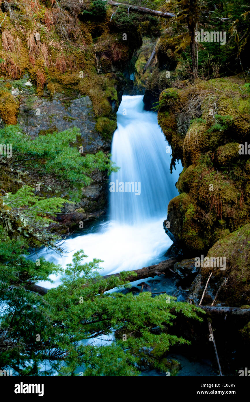Alaska waterfall near girdwood Stock Photo