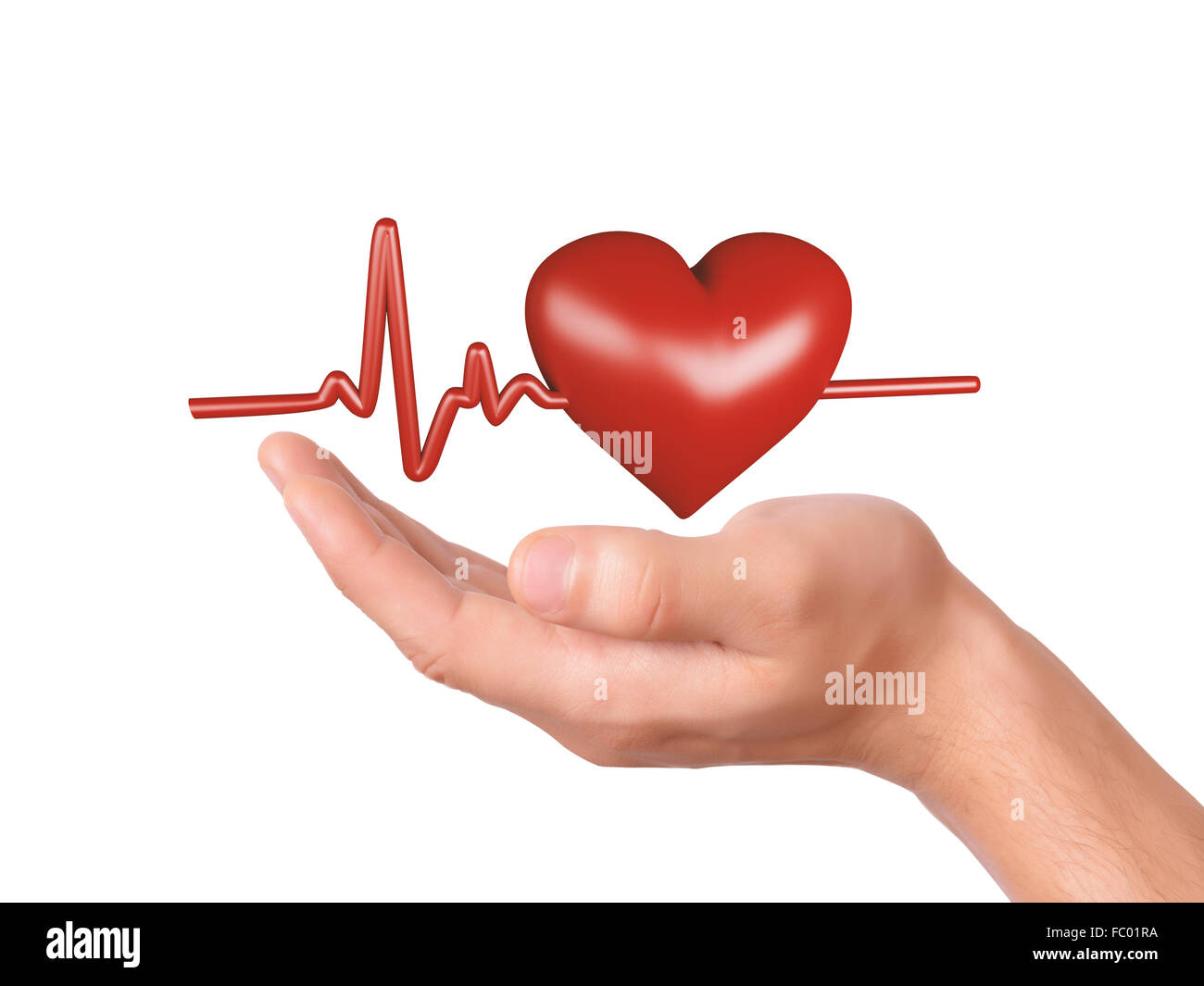 hand holding red heart. healthcare and medicine concept Stock Photo