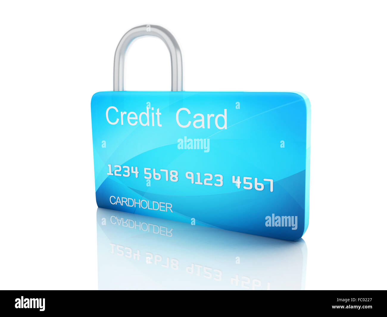 Credit Card And Lock Safe Banking Concept On White Stock Photo Alamy