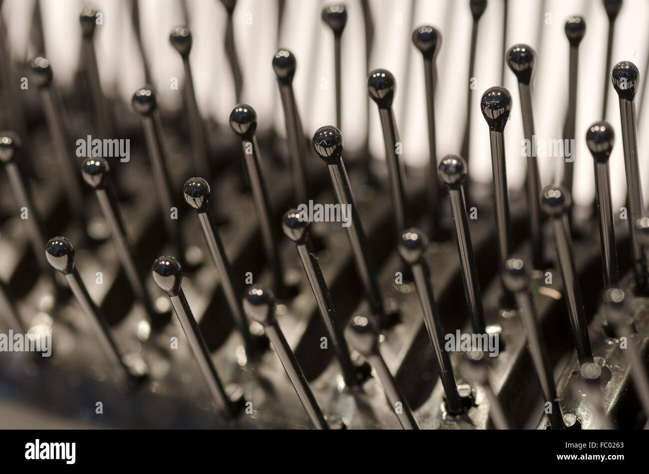 spikes of a black plastic hair brush Stock Photo