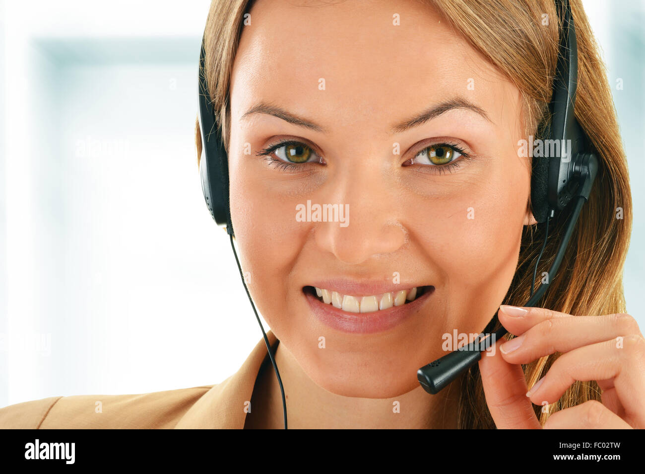 Call center operator. Customer support. Helpdesk Stock Photo Alamy