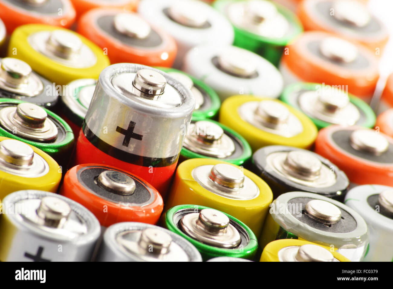 Composition with alkaline batteries. Chemical waste Stock Photo Alamy