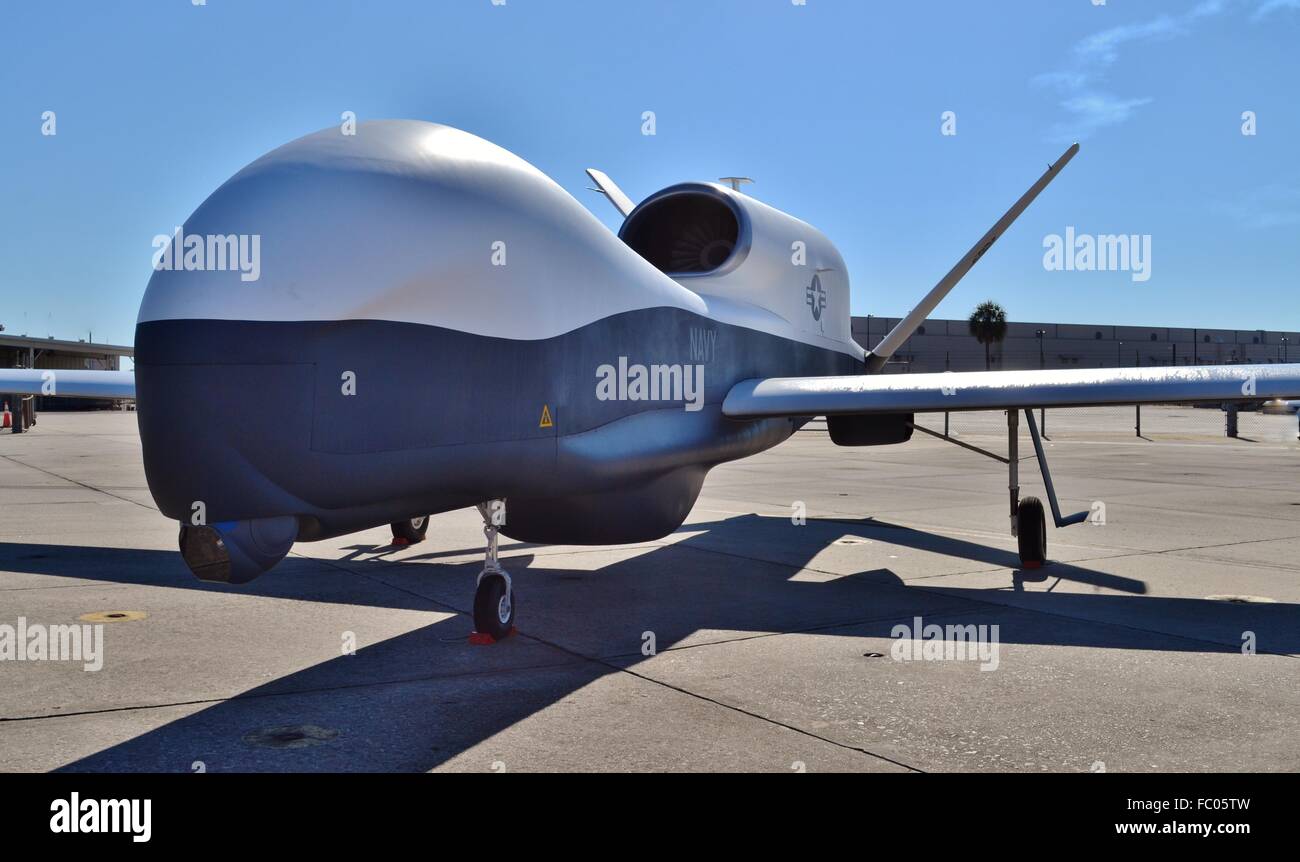 U.S. Navy MQ-4C Triton Unmanned Drone Stock Photo