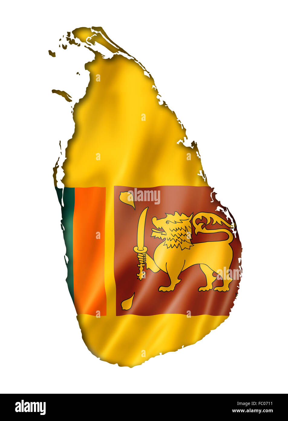 Sri Lanka flag map Stock Photo
