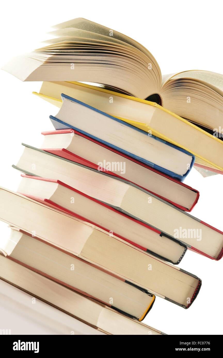 Stack of books isolated on white background Stock Photo - Alamy