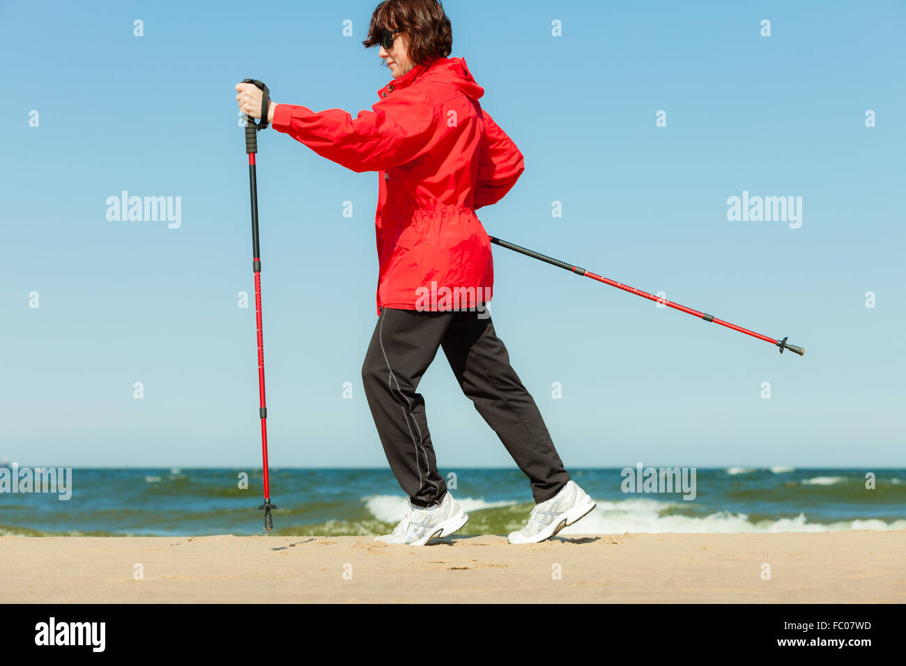 Nordic walking woman hi-res stock photography and images - Alamy