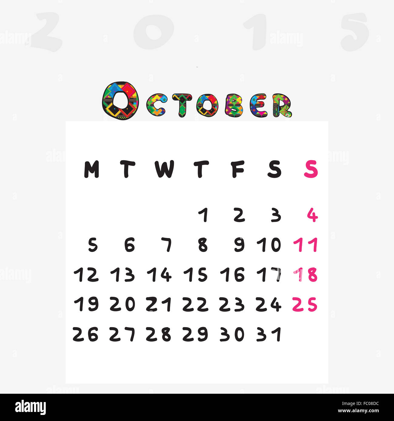 October calender hires stock photography and images Alamy