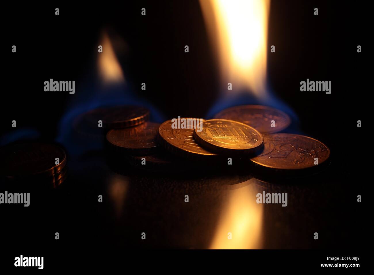 Burning Money Stock Photo