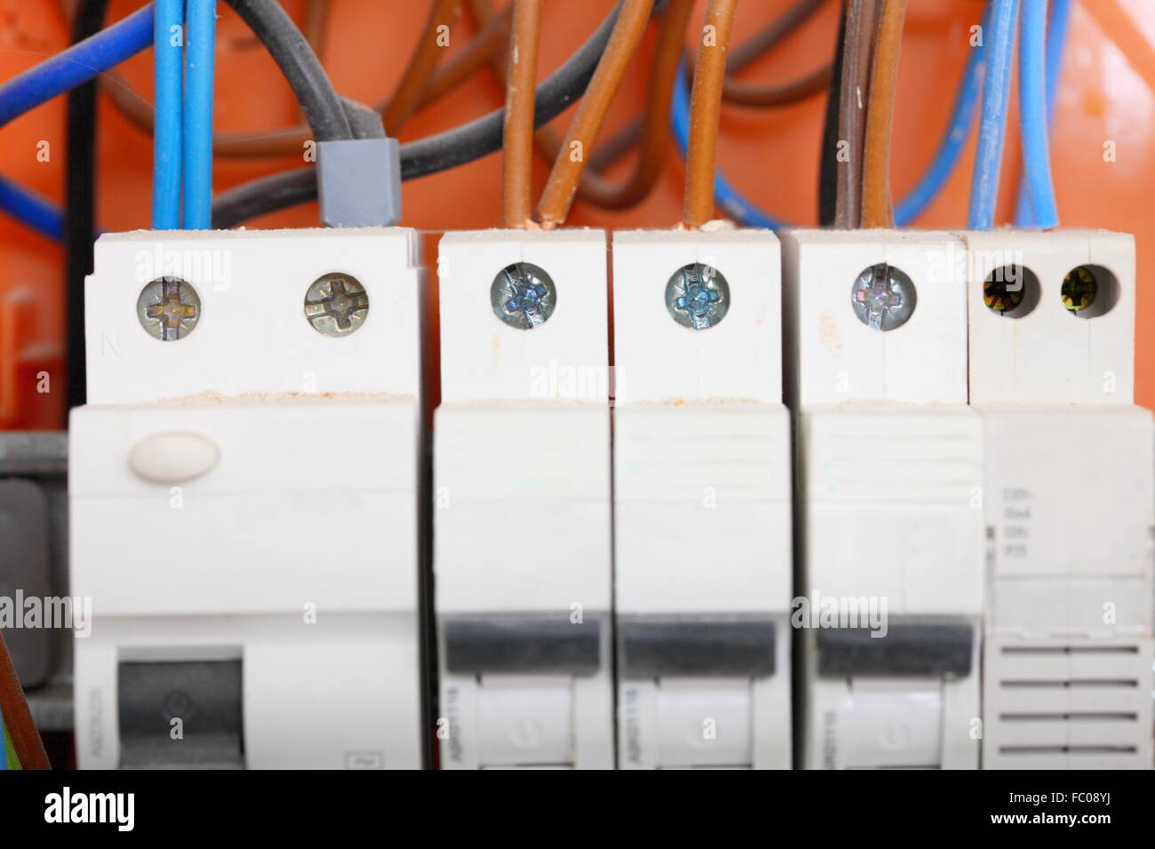 Electrical panel box with fuses and contactors Stock Photo Alamy