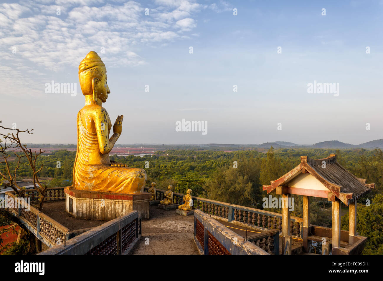 Sitting Buddha in an Abandoned Buddhist Temple Framed Print Picture Buddhism