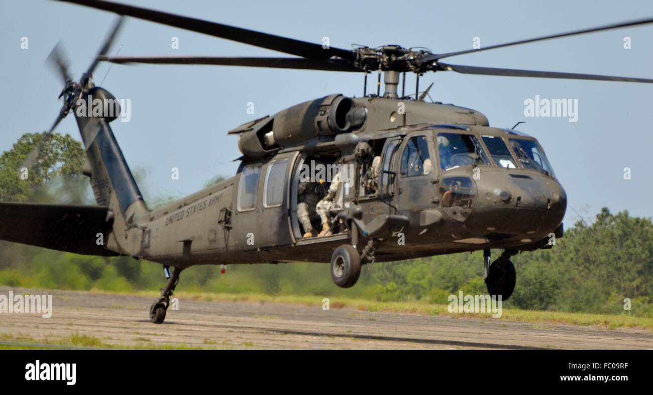 A UH-60 Blackhawk operated by the Army Rangers Stock Photo