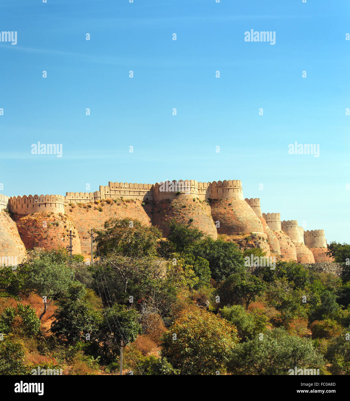 wall of kumbhalgarh fort Stock Photo