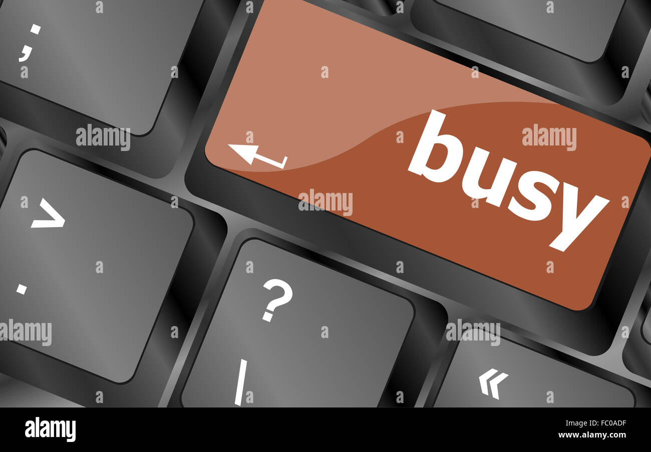 busy button on computer pc keyboard key Stock Photo - Alamy