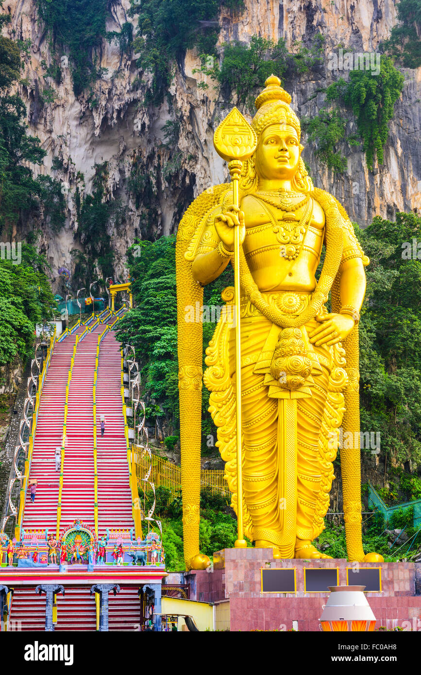 Batu Caves statue and entrance near Kuala Lumpur, Malaysia. Stock Photo