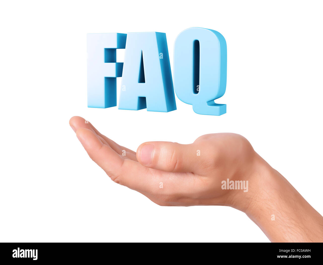 Hand Hold FAQ. Frequently Asked Question Concept Stock Photo - Alamy