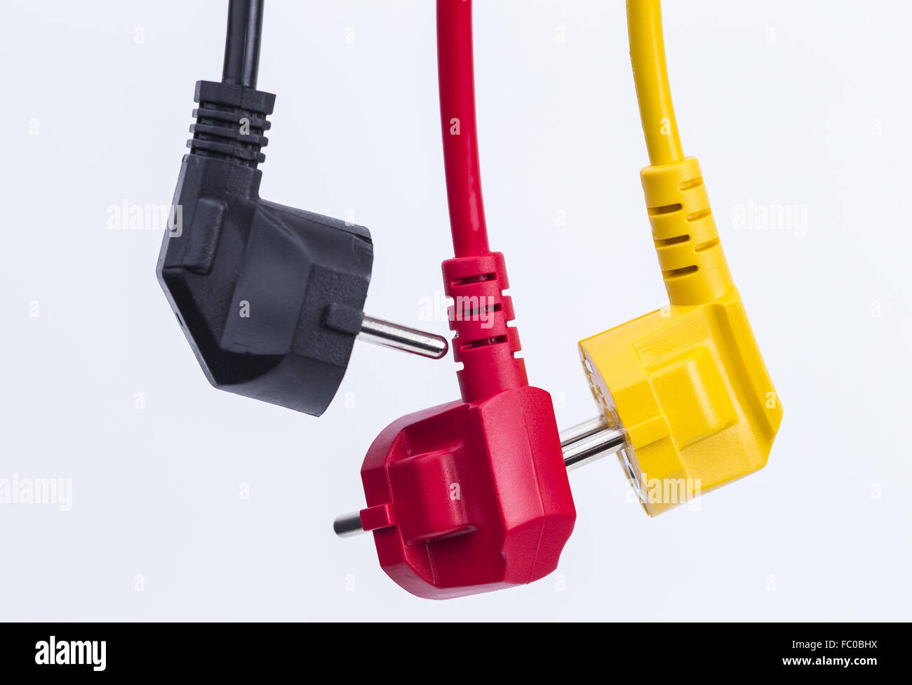 Colored power cords Stock Photo
