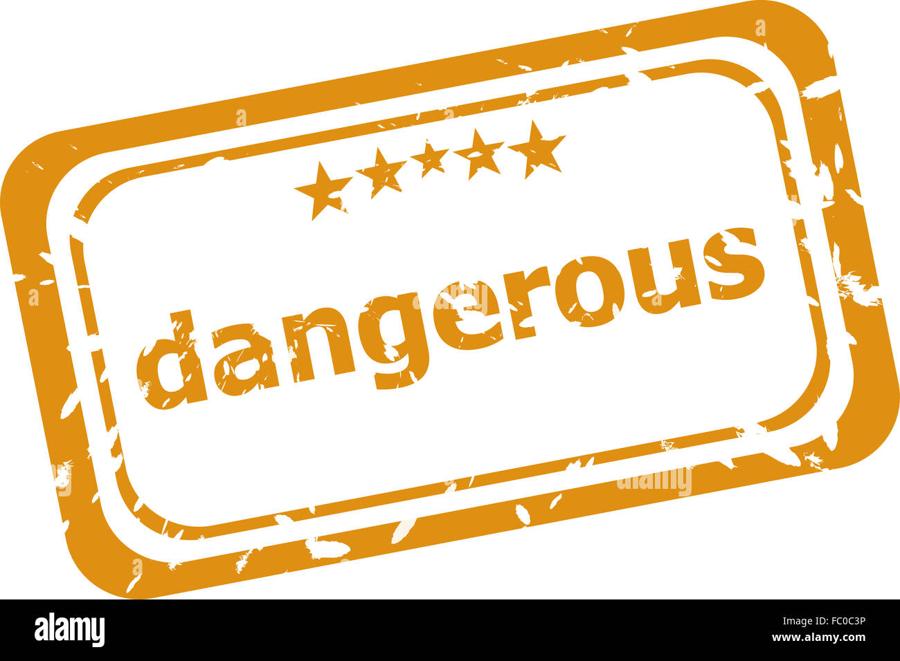 dangerous word on rubber old business stamp Stock Photo