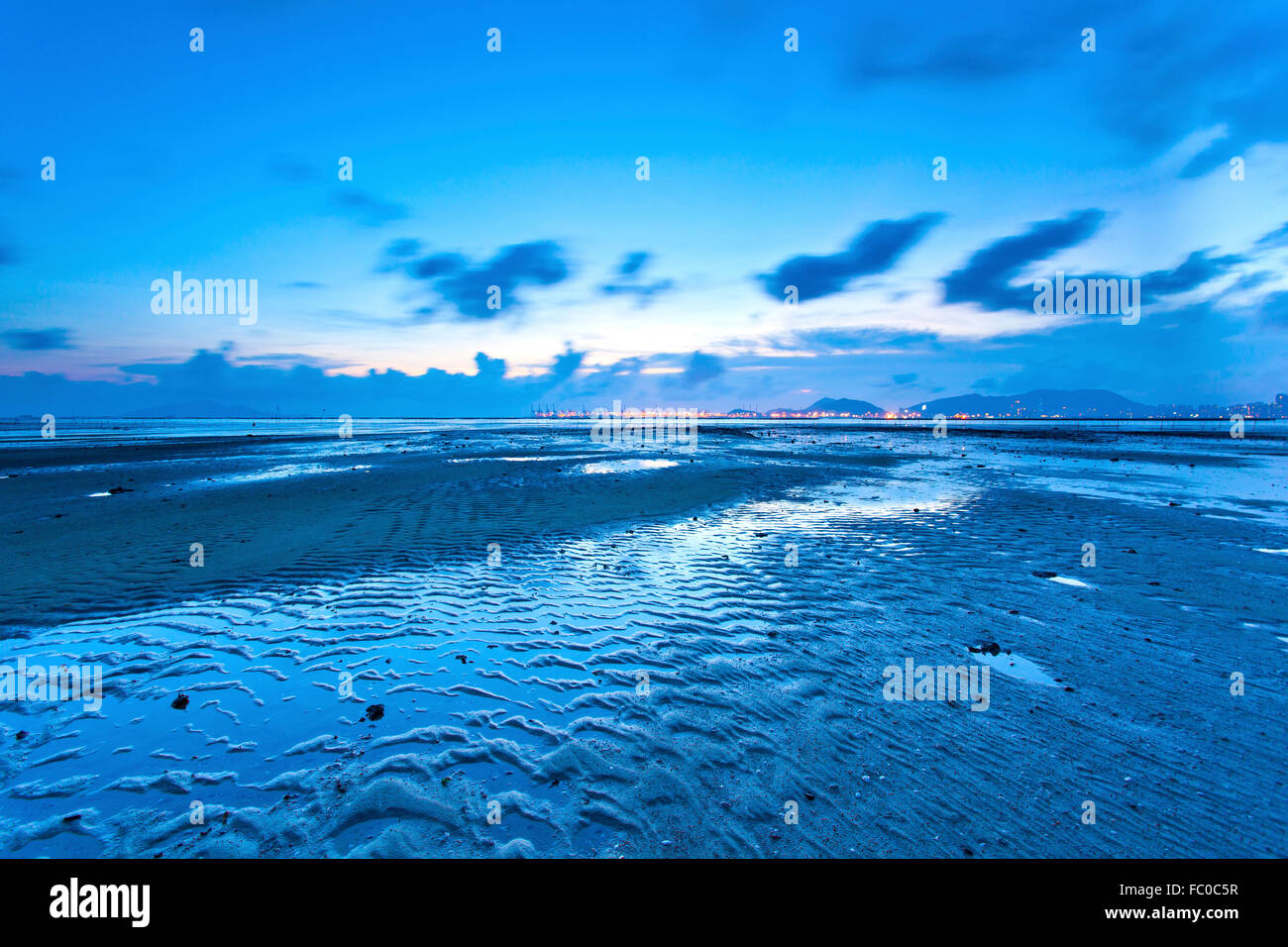 Sunset over sea in Hong Kong Stock Photo - Alamy