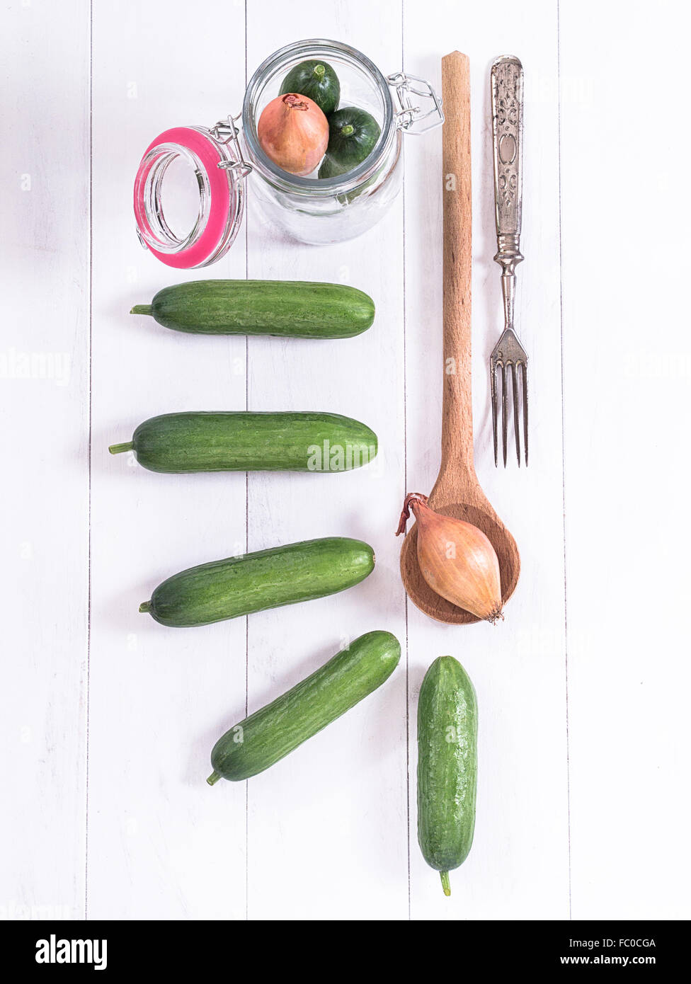 Cucumbers on a tray Stock Photo