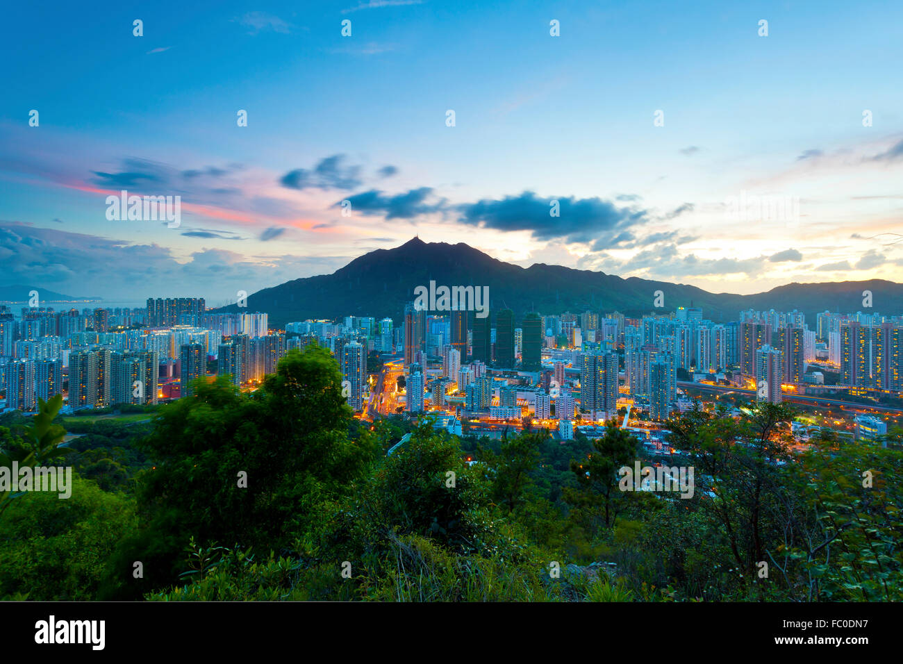 City sunset in Hong Kong Stock Photo - Alamy