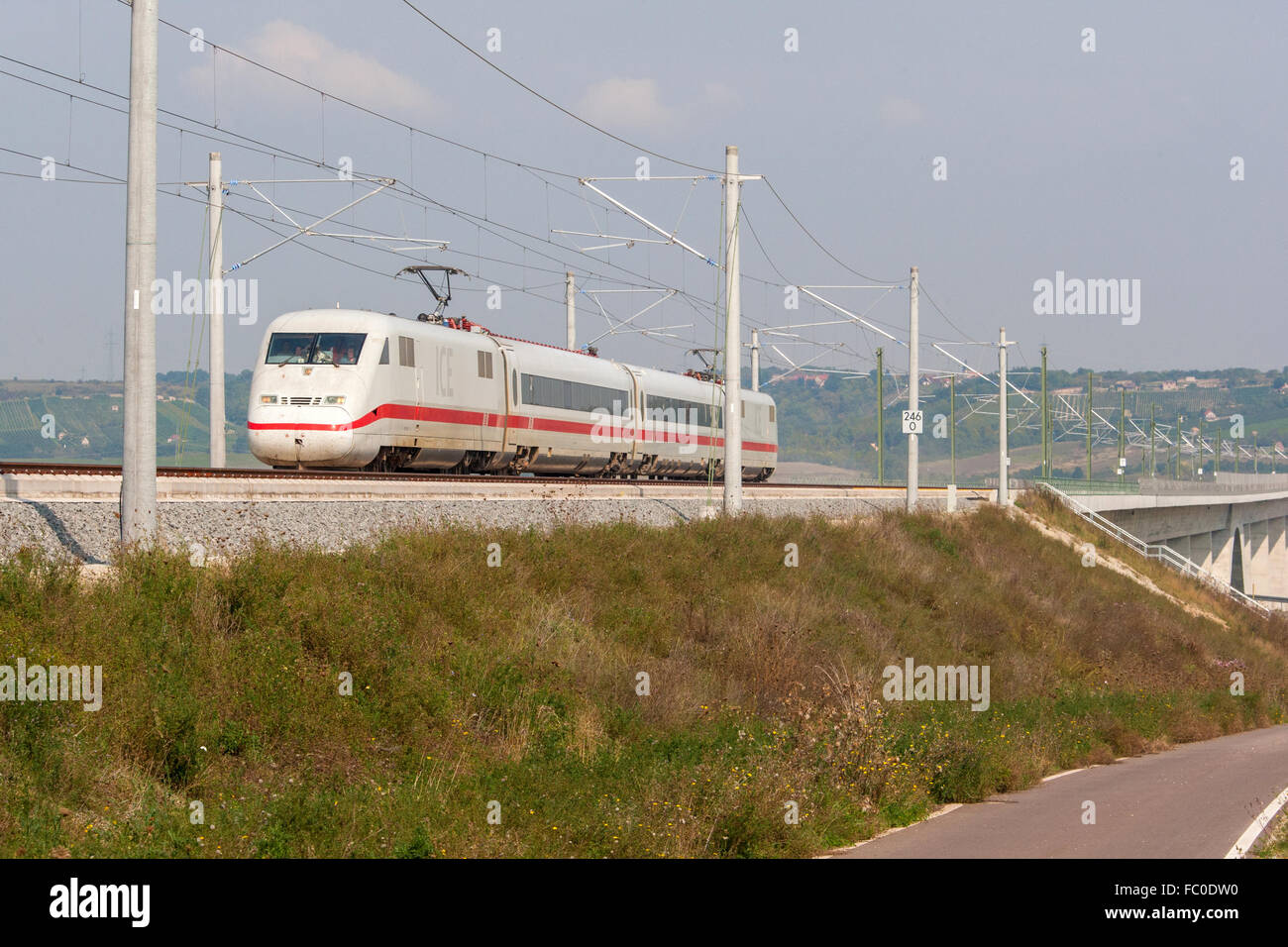 Highspeed Testtrain on the new VDE8-Track Stock Photo