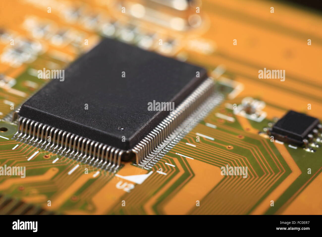 Printed Circuit Board with electrical components Stock Photo - Alamy